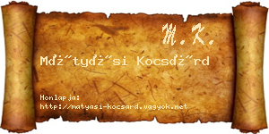 Mátyási Kocsárd névjegykártya